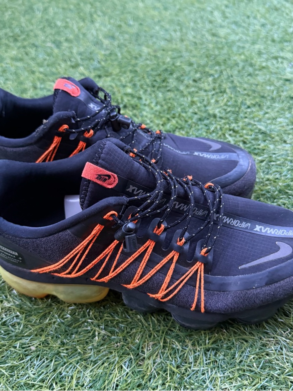 Nike Men’s VaporMax Sneakers - Black with Orange Accents